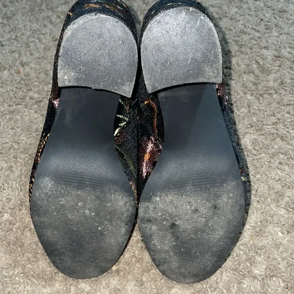 Anthropologie Steven by Steve Madden Lissa Bootie black velvet floral embroider - Picture 12 of 13